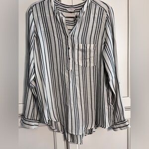 Lucky Brand Black and White Striped Blouse